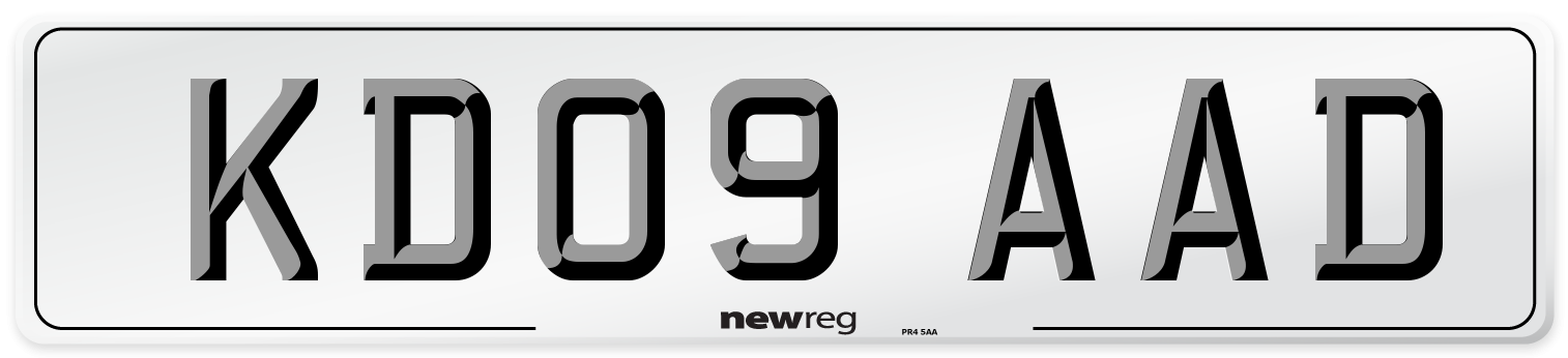 KD09 AAD Number Plate from New Reg